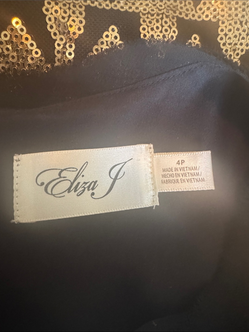 Eliza J Black and Gold Sequin Shift Dress - Picture 5 of 9